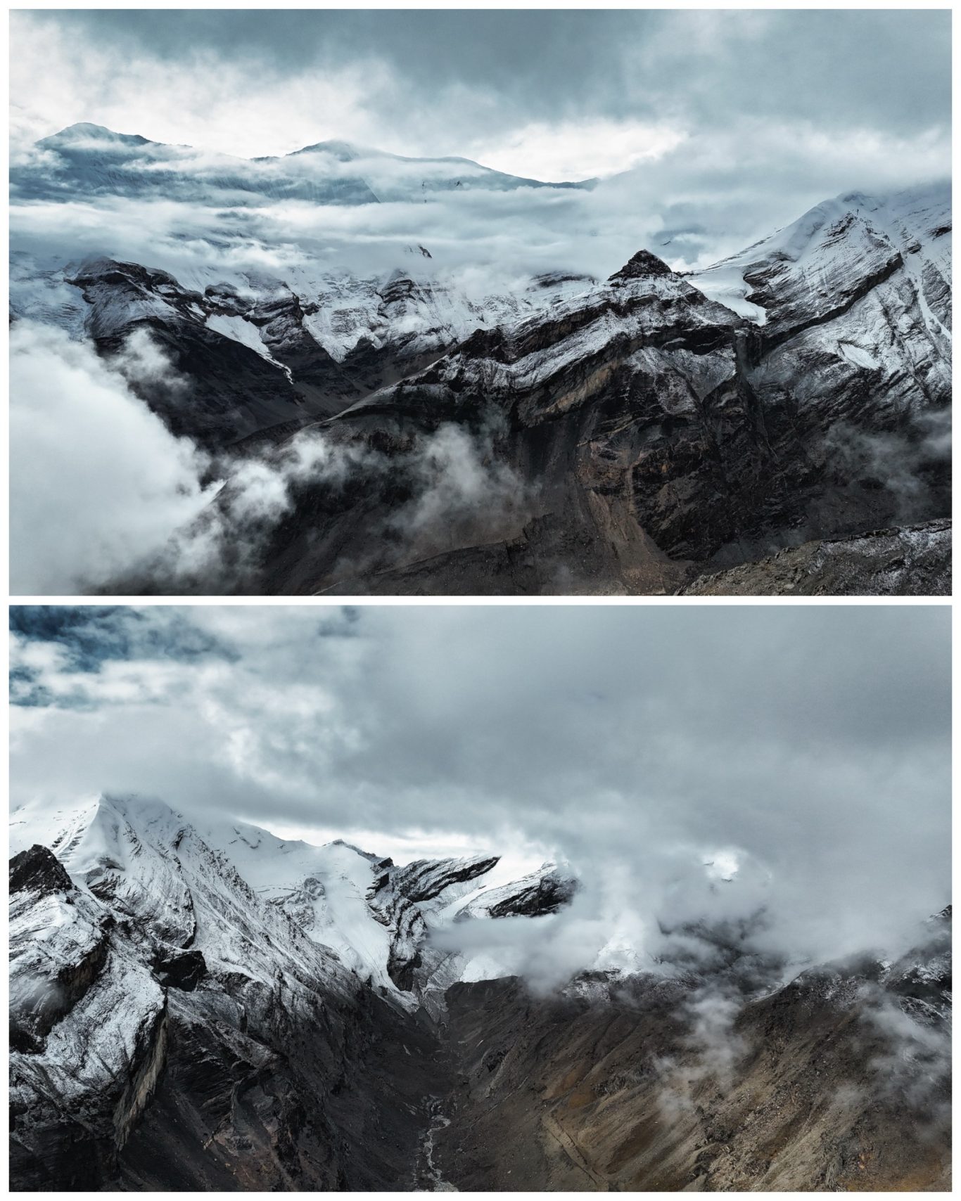 Drohnenaufnahme vom Churen Himal (7.371 m)